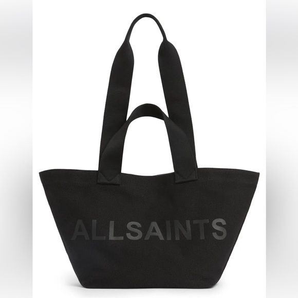 All Saints Handbags - ALL SAINTS Celeste Clarendon Canvas Tote Black